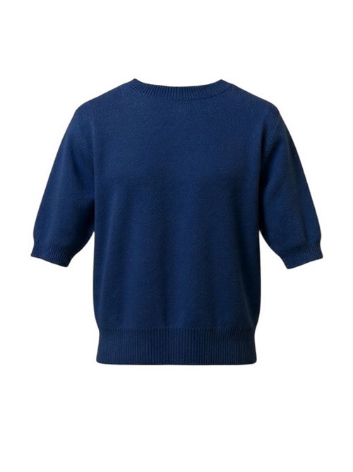 t-shirt donna in cachemire blu